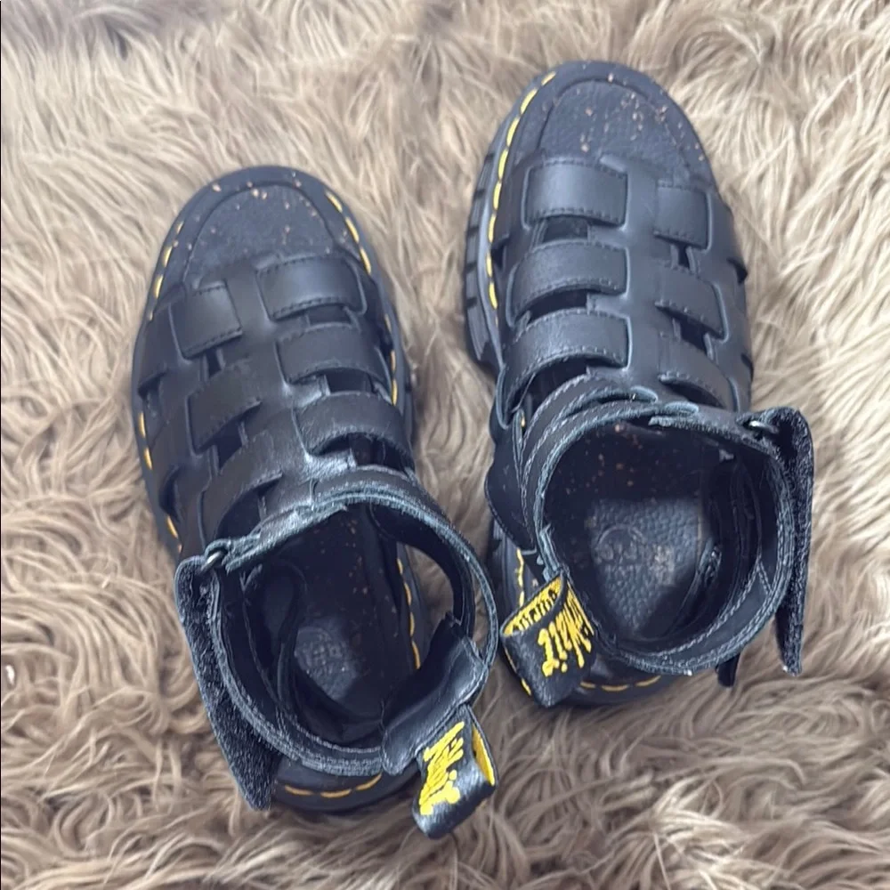 Dr. Martens Black Leather Platform Cage Sandals